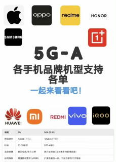 华为、苹果等多款手机支持5G-A