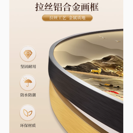 鼎翼旗舰店新中式入户圆形玄关装饰画：点亮空间的艺术臻品