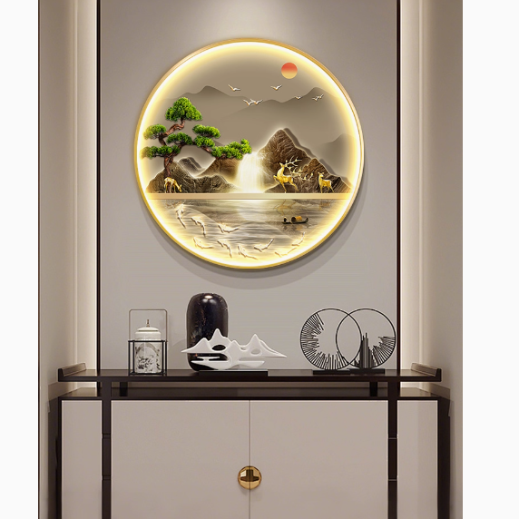 鼎翼旗舰店：入户圆形玄关装饰画——点亮家居艺术的璀璨明珠