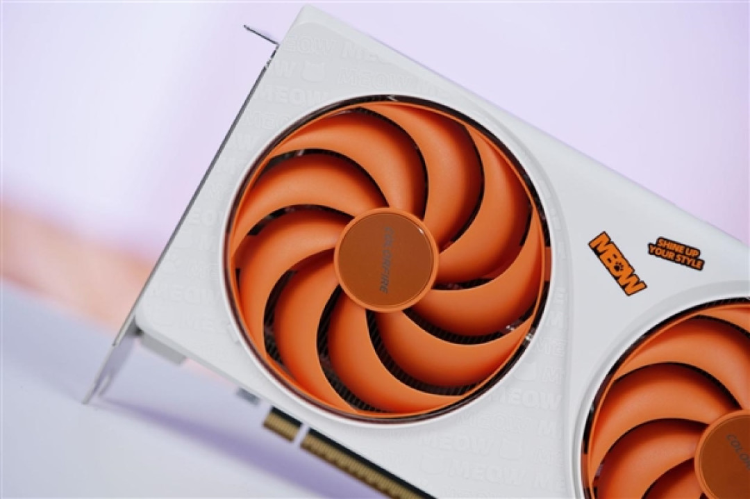 橘白小清新!七彩虹COLORFIRE RTX 5050 MEOW橘影橙DUO OC图赏