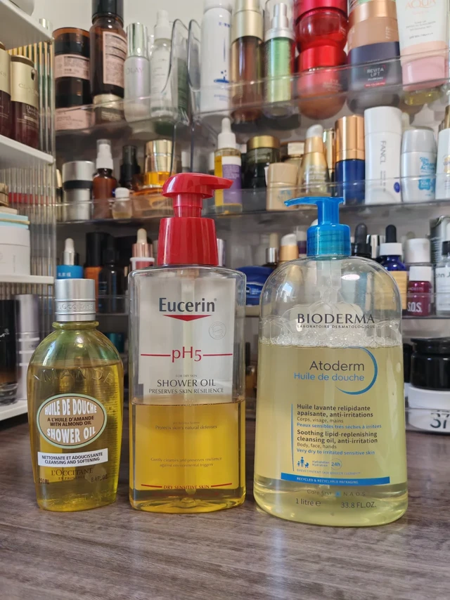 把「身体防晒+身体素颜霜」洗干净的沐浴油