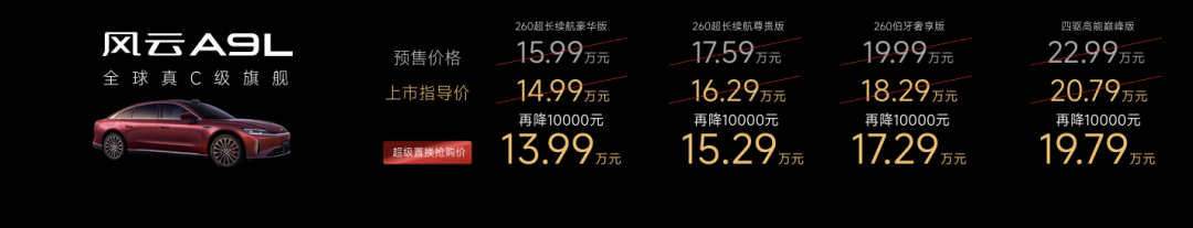重塑全球真C级豪华旗舰标杆 风云A9L全球上市,超级置换抢购价13.99万元起