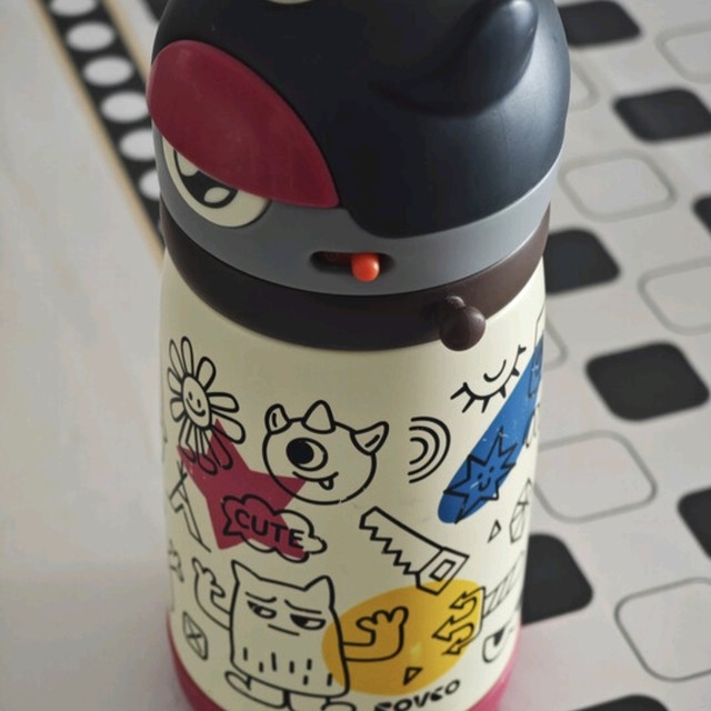 儿童保温杯要多备几个，这款日康萌趣卡通儿童保温水杯很不错哦