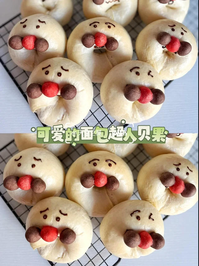 可爱感爆棚💥无糖低油的面包超人贝果🥯