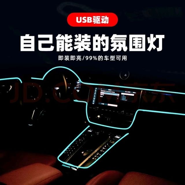 3米冰蓝USB氛围灯安装体验