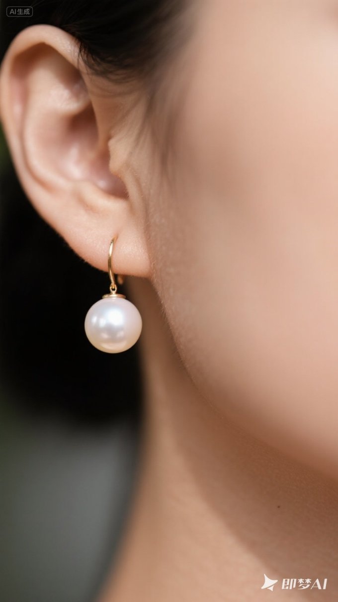淡水珍珠耳钉经典单粒设计