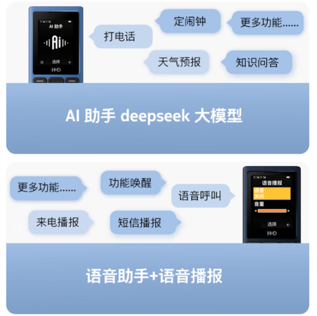 诺基亚制造工艺!HMD 101 4G发布:149元 支持Deepseek
