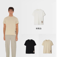 博柏利男装格纹标签棉质短袖 T 恤（肉豆蔻色）介绍