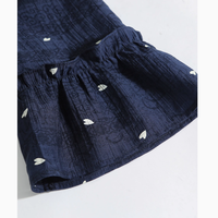 李子木先生：蓝色五分袖圆领套头衬衫女夏薄款，演绎夏日浪漫风情