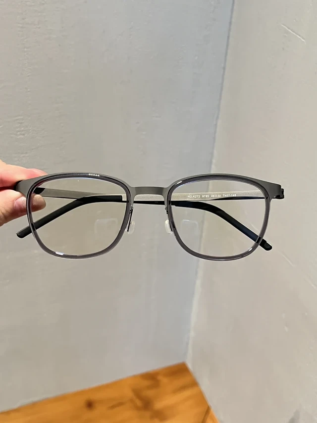 9765方框纯钛眼镜👓透灰枪色干净又高级！！