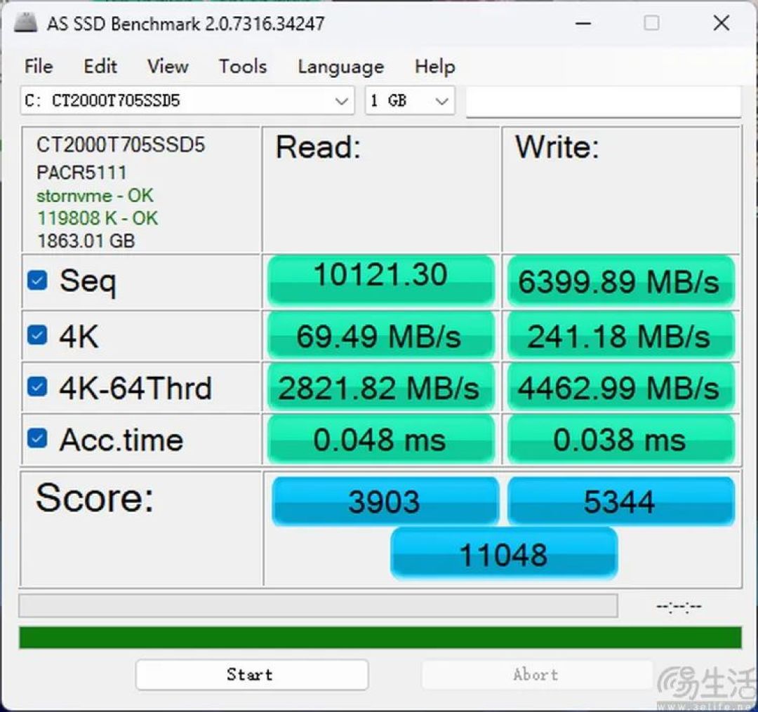 英睿达T710 PCIe5.0 SSD评测：