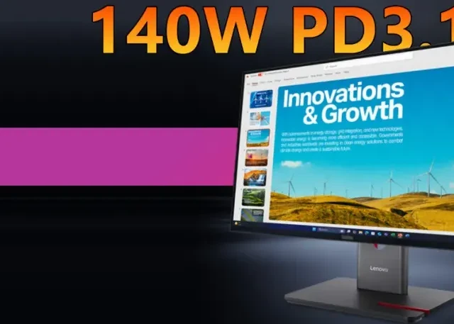 支持140W反向供电 ThinkVision P24QD 笔记本和迷你主机的绝配