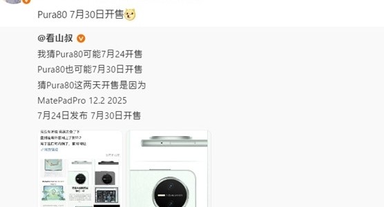 华为Pura 80标准版7月30日发布