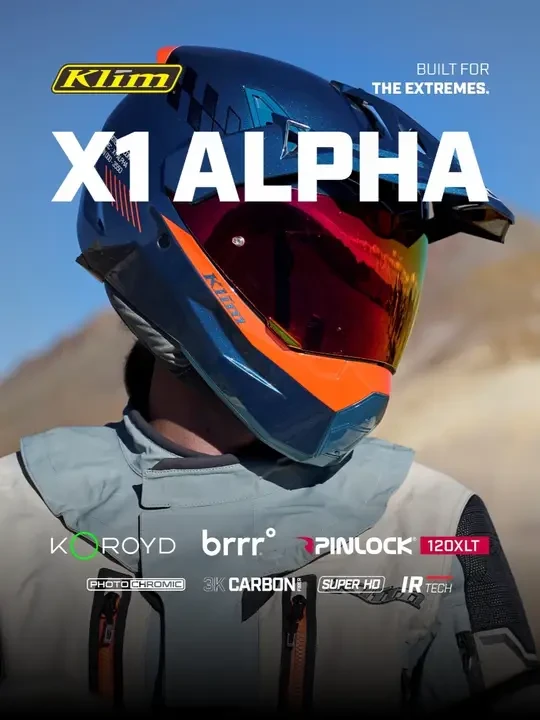Klim X1 ALPHA头盔 2025年，KLIM®以一款划时代的探险拉力头盔 X1 ALPHA，重新定义了头盔行业的性能标准。这款产品不仅是品牌技术实力的集大成者，更标志着从此前“单一性能突破”到