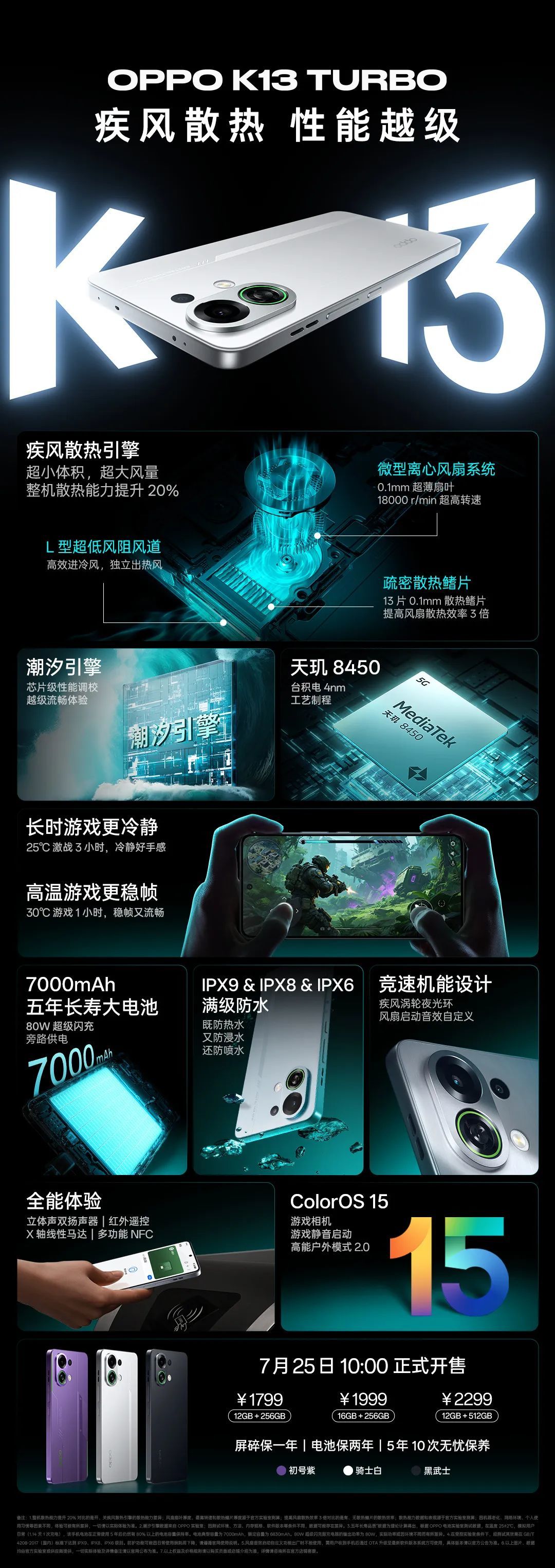 OPPO K13 Turbo系列发布：内置风扇+7000mAh电池，1529元起售