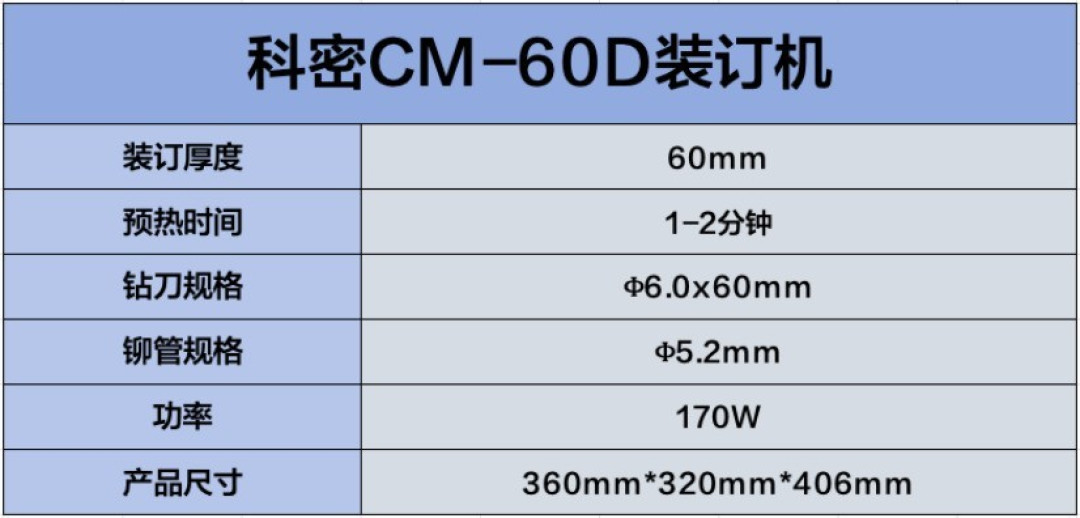 60mm大厚度装订 科密CM-60D助力高效办公
