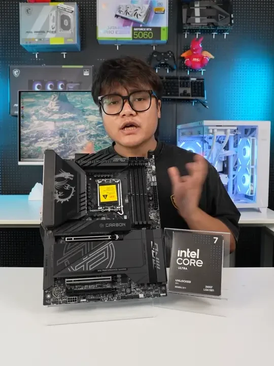 性能颜值双爆表!这套板U闭眼入 今天必须给大家安利一套性能怪兽级的 “狠货”!微星 MPG Z890 CARBON WIFI 暗黑主板,搭配 265KF 处理器,想diy高配电脑的直接码住!#微星 #