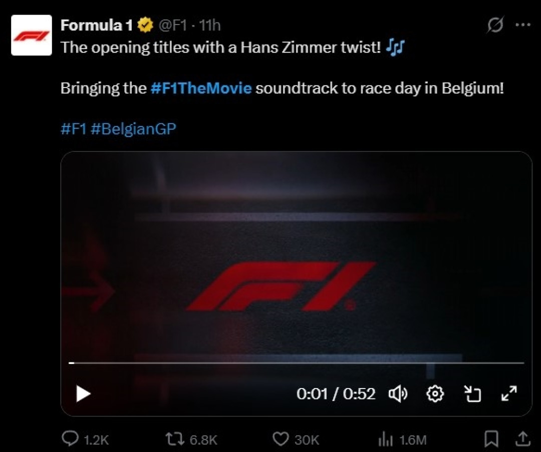 《F1:极速狂飙》全球票房突破五亿美元