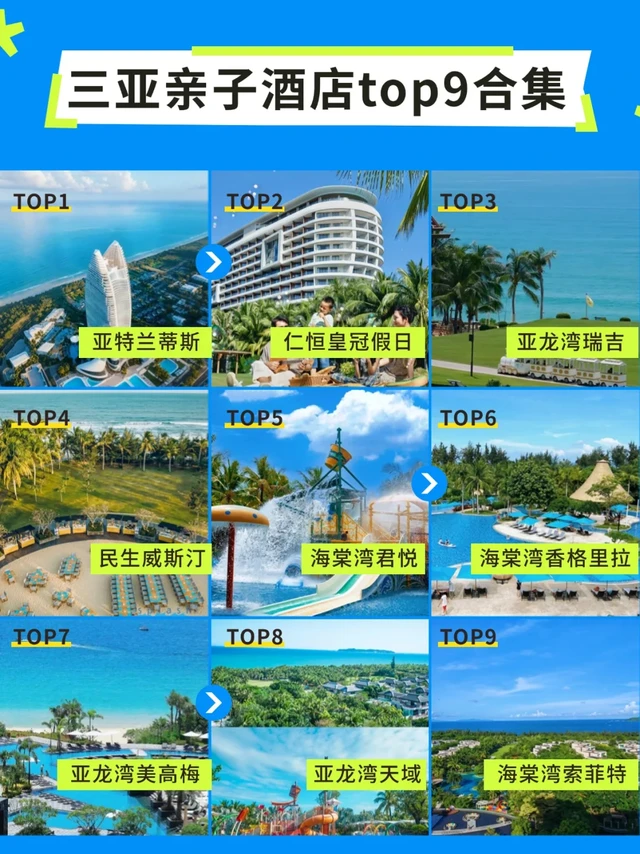 照着作业抄❗三亚亲子酒店top9合集‼️