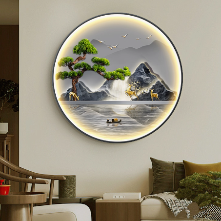 鼎翼入户圆形玄关装饰画，点亮雅致生活空间