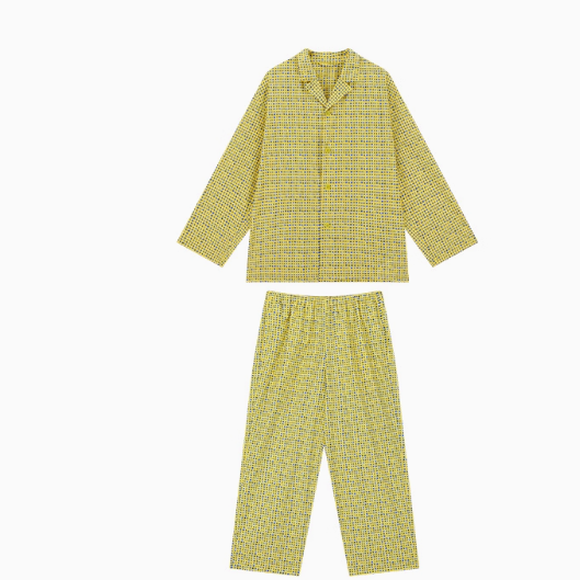 JNBYHOME 春秋全棉翻领衬衫家居服套装：舒适与时尚的完美融合