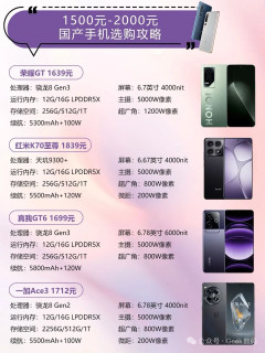 📱 800-3000 元全价位国产手机选购笔记