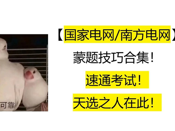 【国家电网/南方电网】蒙题技巧合集！速通考试！天选之人在此！