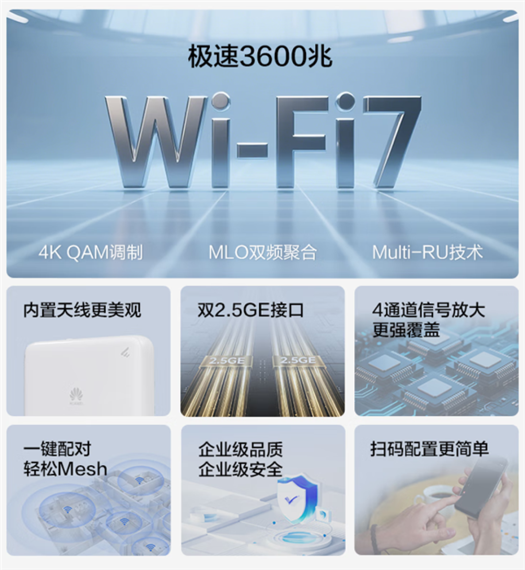 279元 华为坤灵FG736 Wi-Fi 7路由器发布:双2.5G网口 自研天线穿墙大提升