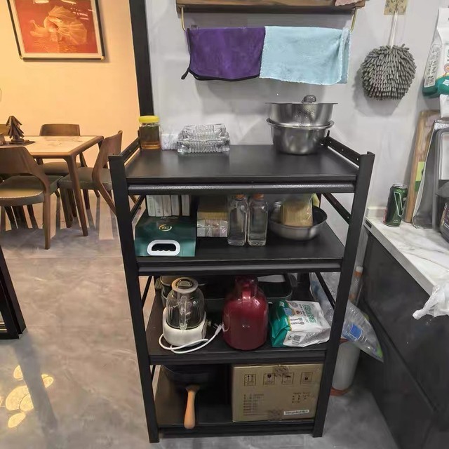 厨房置物架落地靠墙一体收纳架子