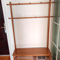 家逸实木门口换鞋凳衣帽架：实用与美观的完美融合