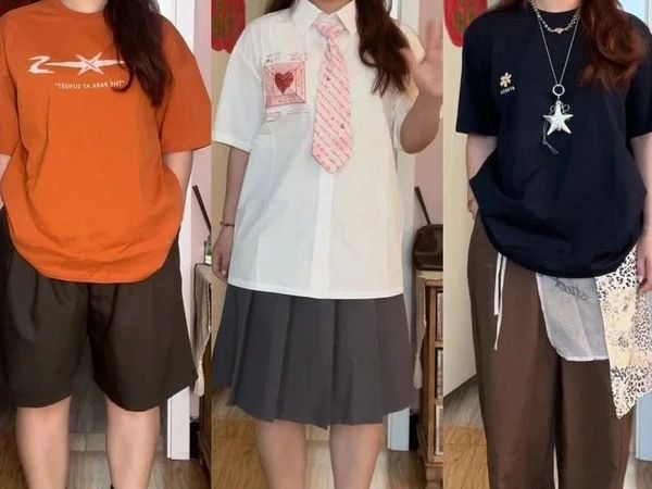 7-6元气满满！鬼马少女感夏日短袖搭配参考~身高156体重67kg，微胖也要色彩缤纷！