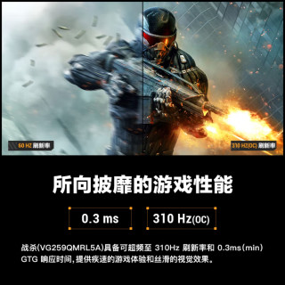 华硕VG259QMRL5A显示器：为竞技玩家打造的高刷利器