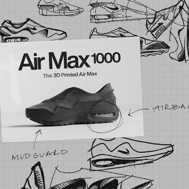 限量300双，Nike Air Max 1000“Black”，3D打印一体成型 