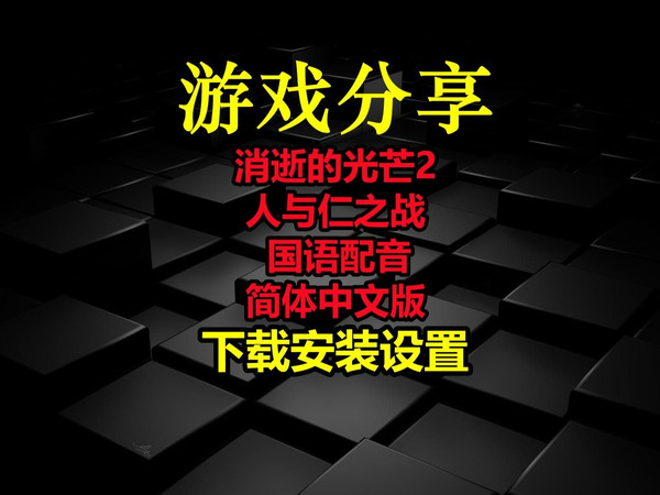 【游戏顺序123】消逝的光芒2-人与仁之战-国语配音-简体中文版-下载安装设置