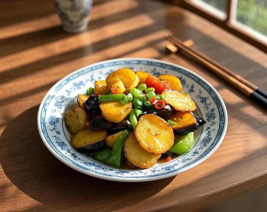 东北老式地三鲜:一勺宽油三味灵魂,素菜江湖的味觉暴击