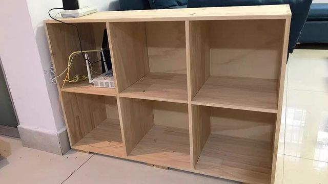 家用收纳柜实木置物架落地格子储物柜子