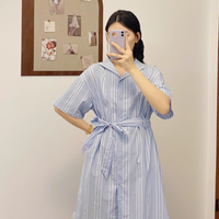 🌸夏日宅家幸福感拉满！这条条纹睡裙外穿也美到犯规～✨