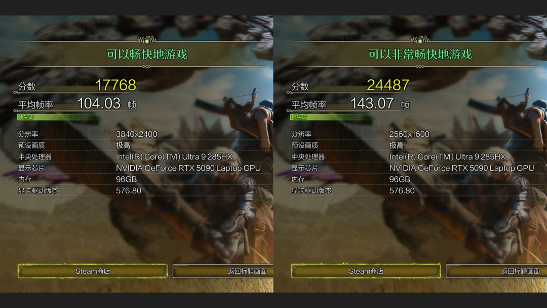 游戏本卡皇性能炸裂 移动版RTX5090性能实测