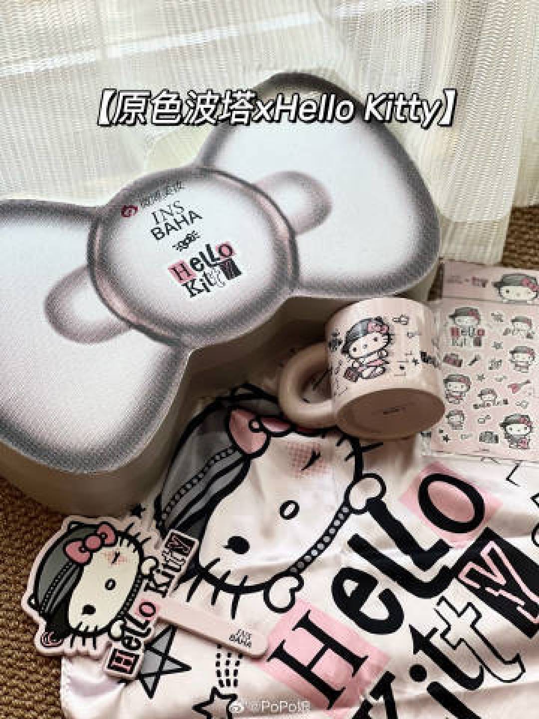 Hello Kitty联名甜酷彩妆开箱:镭射粉撞色朋克元素,腮红眼影一盘搞定