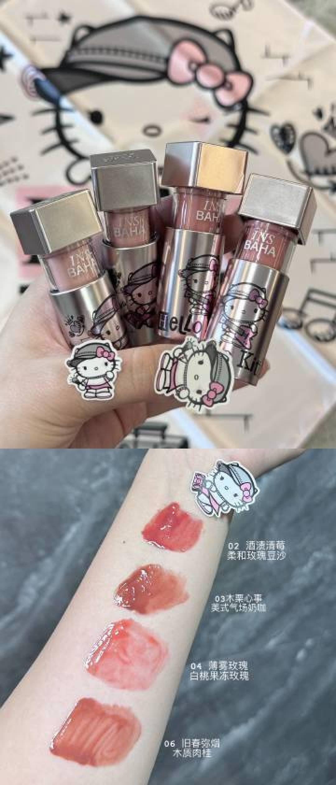 Hello Kitty联名甜酷彩妆开箱:镭射粉撞色朋克元素,腮红眼影一盘搞定