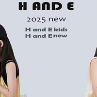 H AND E 原创童装2025夏季柠檬黄色咖条宽松吊带亲子连体裤子女童