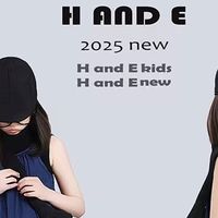 H AND E 原创童装2025夏季蓝色系条纹吊带休闲连体裤中大女童亲子