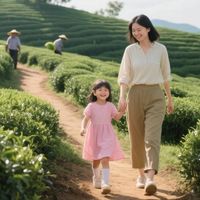 夏天带娃走安溪茶园小路，真舒服