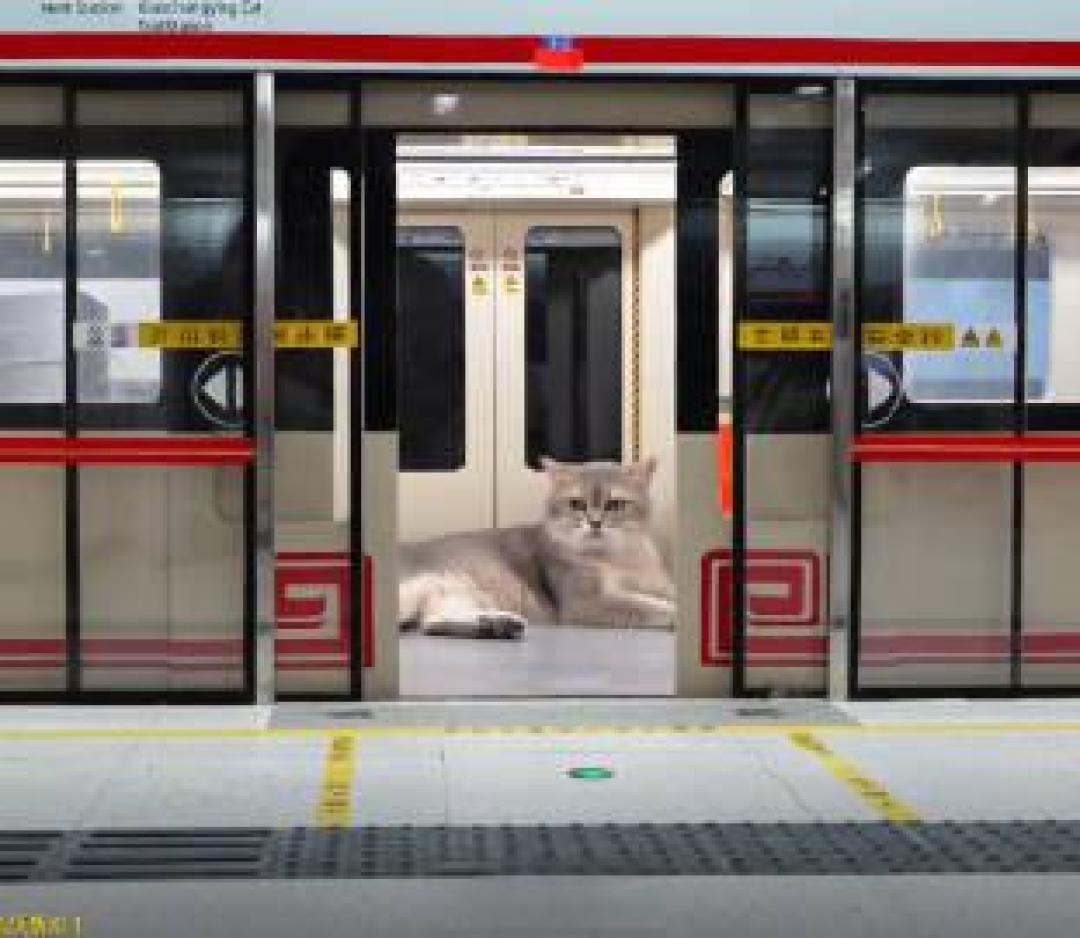 河南小伙四个月手工打造“猫地铁”走红 废弃材料建迷你站台与喵星人互动萌翻网友