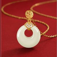 黄金银项链，搭配平安扣玉吊坠，七夕送礼新选择！