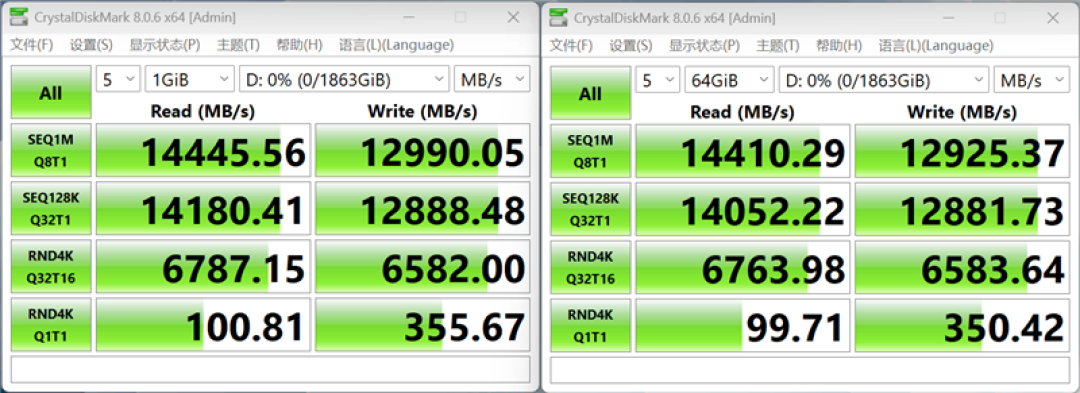 英睿达T710 2TB SSD评测:新一代性能旗舰 14.5G/s仅有57度