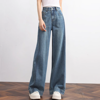 小个子天菜👖复古蓝直筒裤封神！拖地长度显高 5cm 秘诀大公开