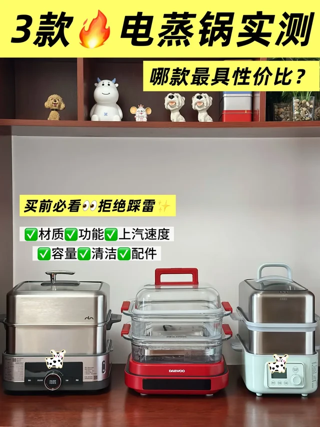 3款🔥电蒸锅实测！哪款更具性价比❓