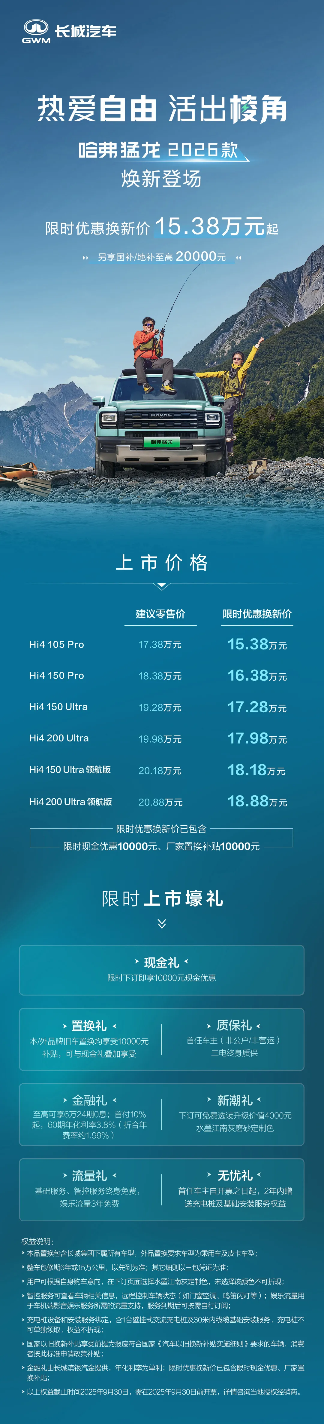 2026款哈弗猛龙PHEV正式上市,限时15.38万起,方盒子再进阶