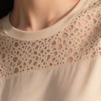 歌米拉米色镂空冰丝短袖T恤，自信美丽的秘密
